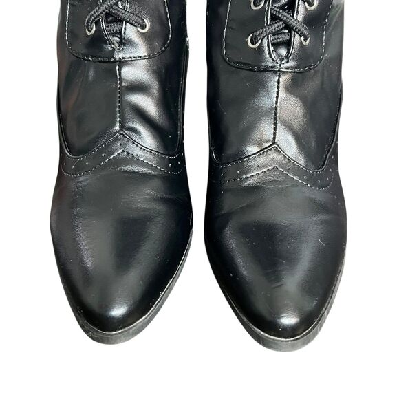 Ellie Victorian Lace Up Boots Womens Size 8 Black Side Zip Spool Heel Steampunk - Picture 10 of 14